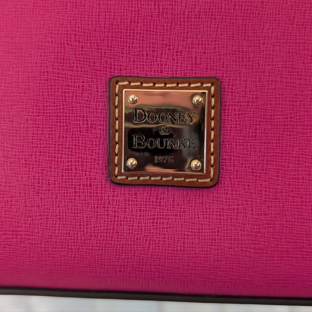 Dooney & Bourke Pink And Brown Leather Leisure Shopper Tote - Picture 3 of 12